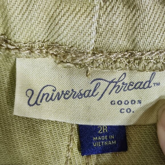 Universal Thread co. High Rise wide leg twill pants women's size 2R olive green - Picture 5 of 14
